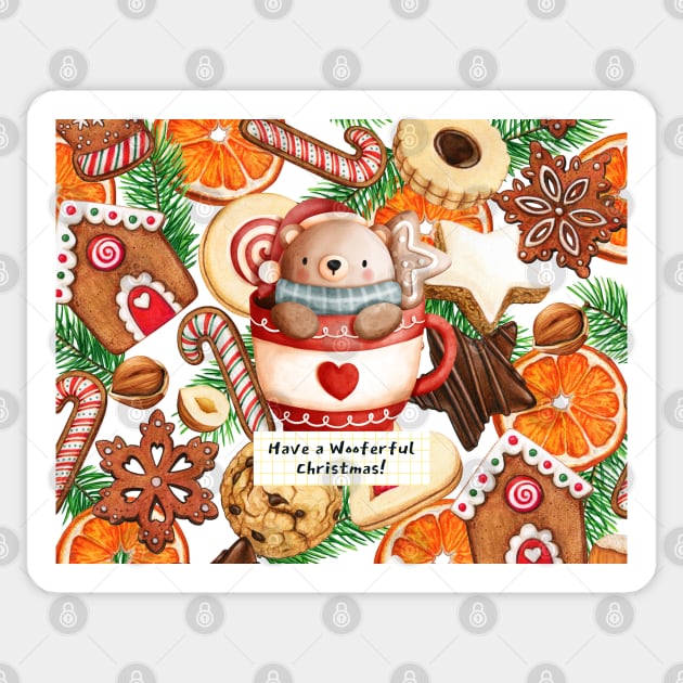 Bear Cookies Christmas Sticker by LaartStudio